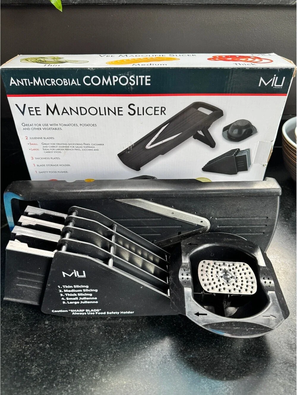 MIU France Vee Mandoline Slicer - Complete Set in Original Box